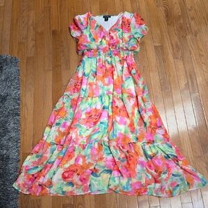 Floral Maxi Dress with Puff Sleeves